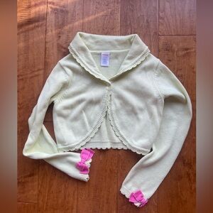 Gymboree girl cute bow shrug cropped top sweater cardigan sz M